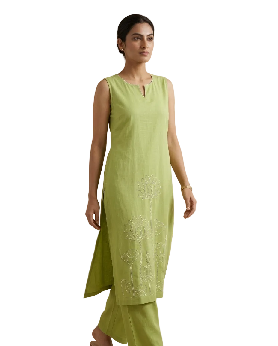 Pistachio Green Embroidered Co-ord Set