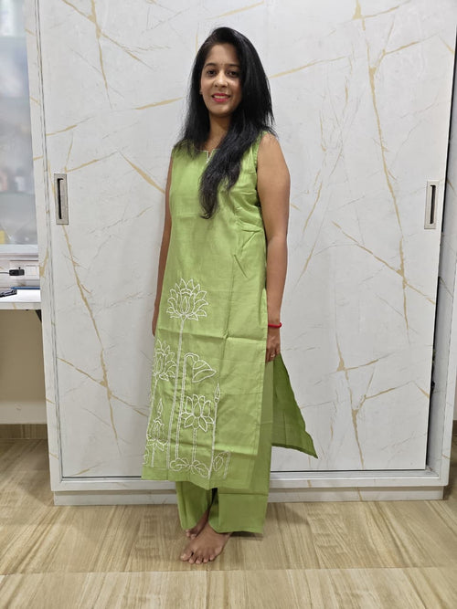 Pistachio Green Embroidered Co-ord Set