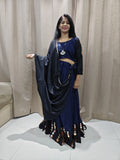 💙 Midnight Blue & Black Garbha Ghagra Choli